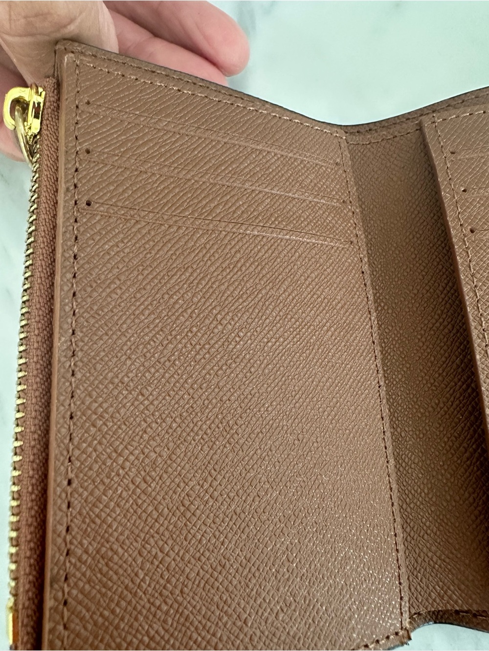 Monogram Canvas Small Envelope Wallet in Brown - Picture 5 of 7